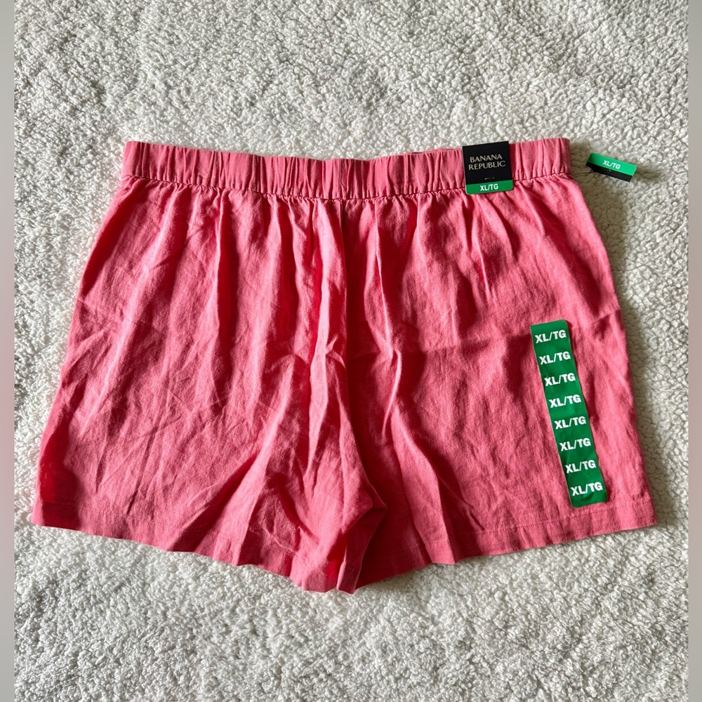 Banana Republic Women’s Linen Blend Shorts Coral Pink Size XL New with Tags